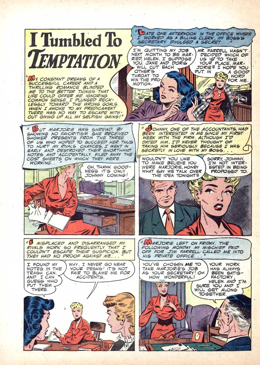 Wartime Romances #9 st. john 1950s golden age romance comic book page by Matt Baker
