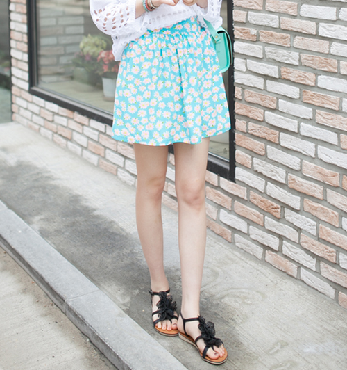 [2fb] Light Floral Skirt with Elastic Waistband | KSTYLICK - Latest ...