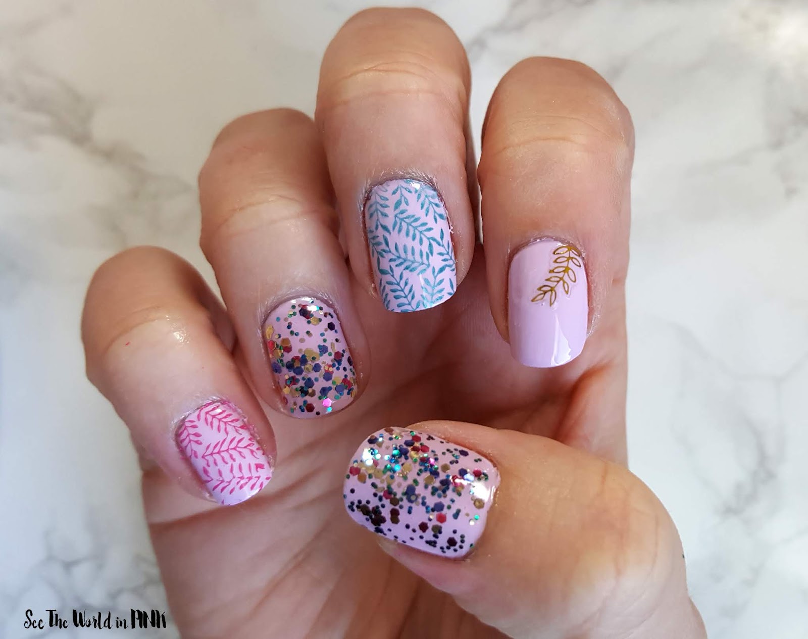 Manicure Monday - New Sephora Collection Color Hit Mini Nail Polishes + Leaves Nail Art 