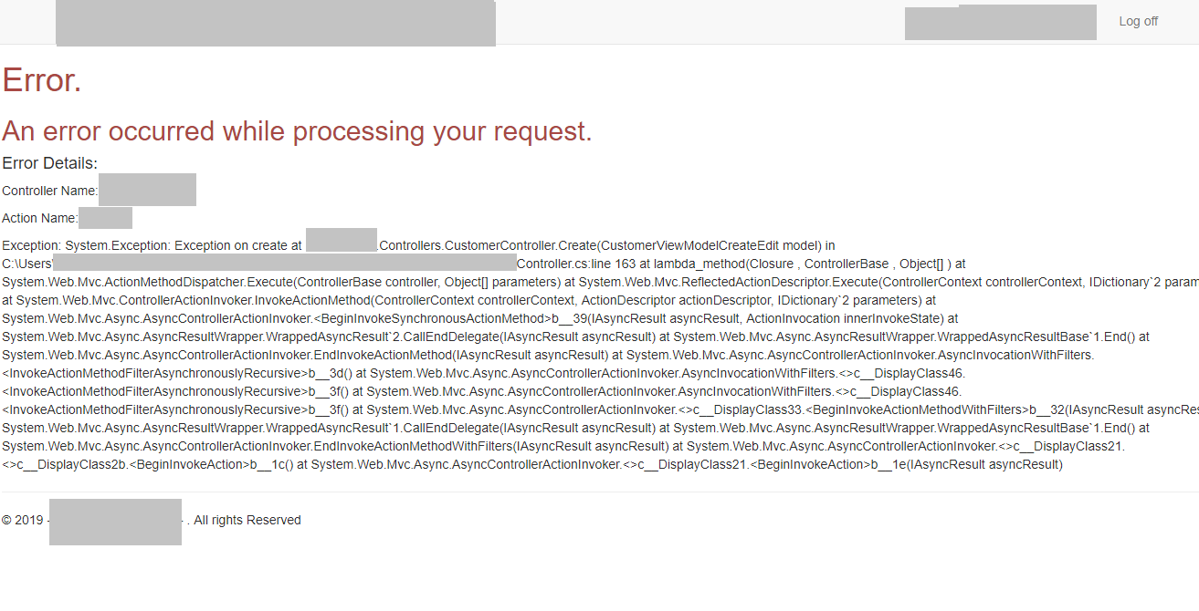 Software Development MVC (5) Exception Filter HandleError