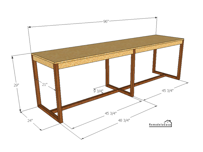 DIY - A Simple Office Desk - Remodelando la Casa