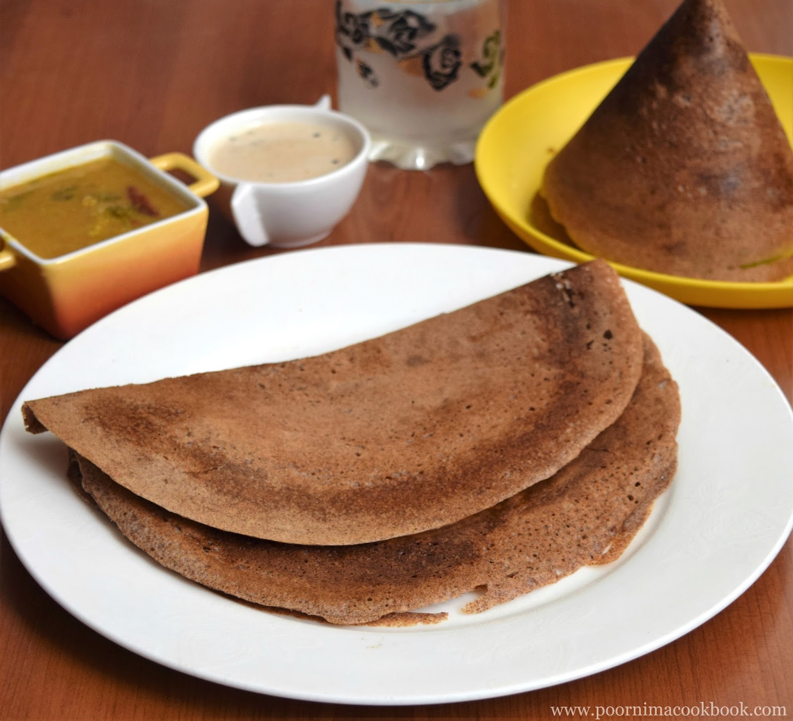 Poornima's Cook Book Ragi Dosa ( Using Urad Dhal) / Finger Millet Dosa