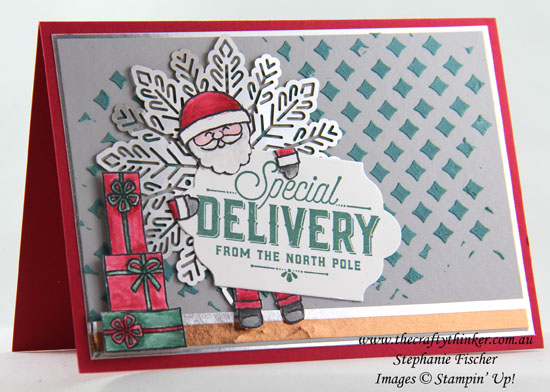 Pattern Party, Embossing Paste, Xmas, Cookie Cutter Christmas, Foil Snowflake, #thecraftythinker, Stampin Up Australia Demonstrator, Stephanie Fischer, Sydney NSW