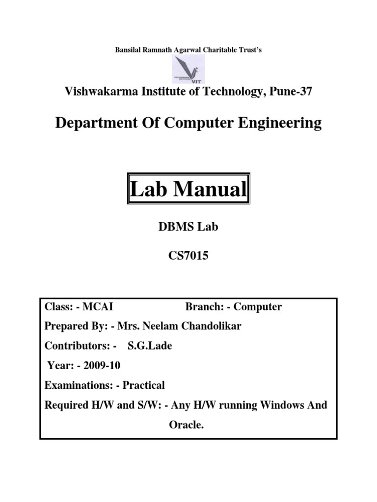 dbms lab manual Scribd india