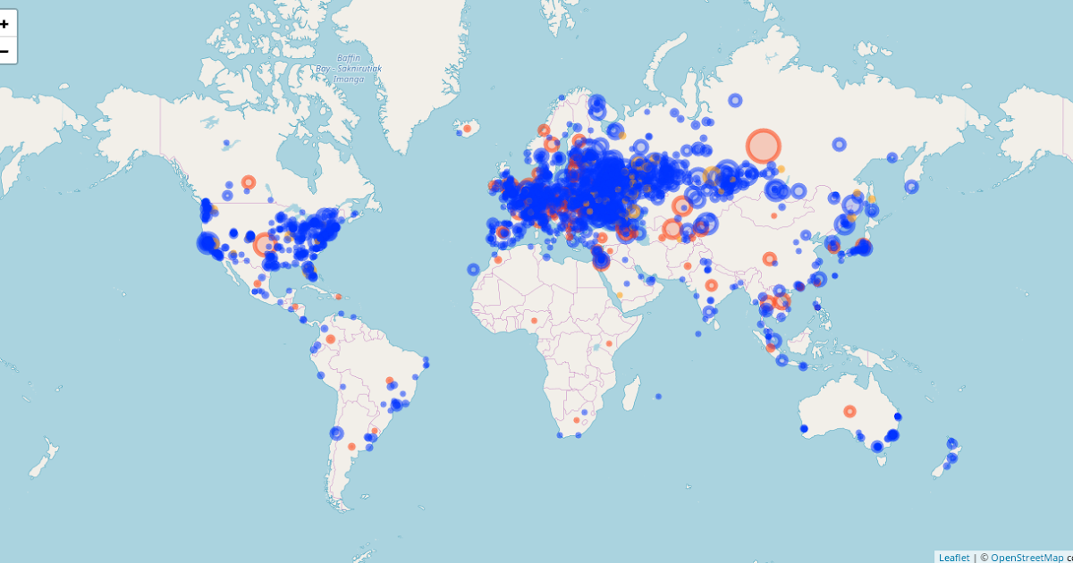Тех-Детали: Offline visualization of geolocation data from Statcounter ...