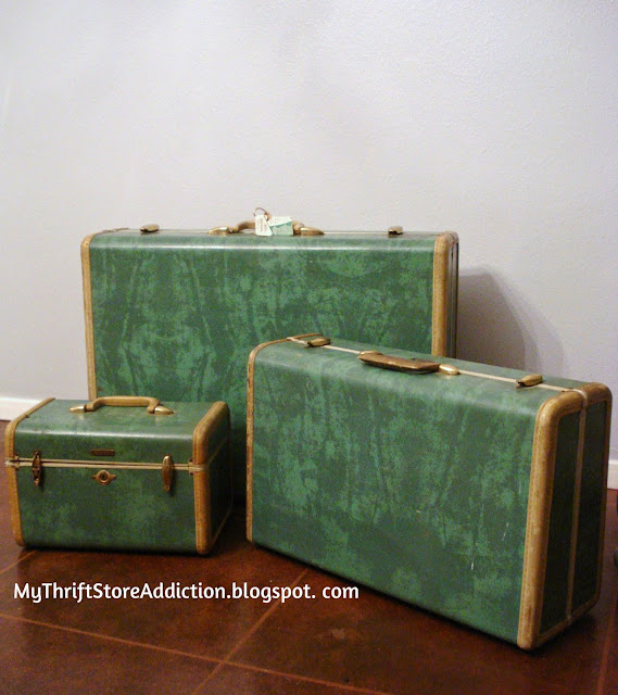 vintage Samsonite luggage as decorative storage