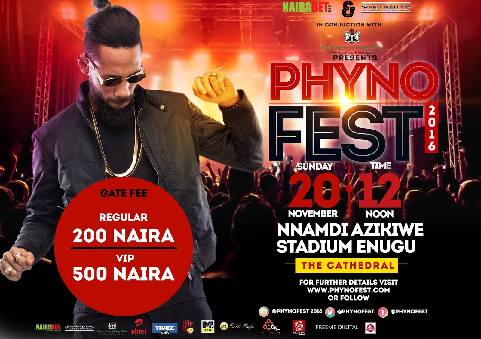 Phyno to show Love To Fans In Enugu This Sunday Phynofest Naijawassup