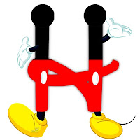 Original alfabeto inspirado en Mickey Mouse H.