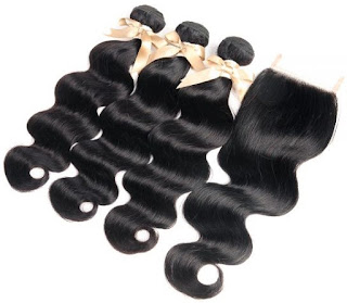  REMY HAIR丨3 BUNDLES BODY WAVE WITH 4X4 LACE CLOSURE丨NATURAL BLACK