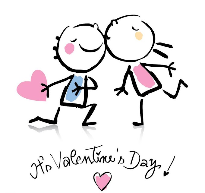Valentine's Day boy and girl kissing free vector