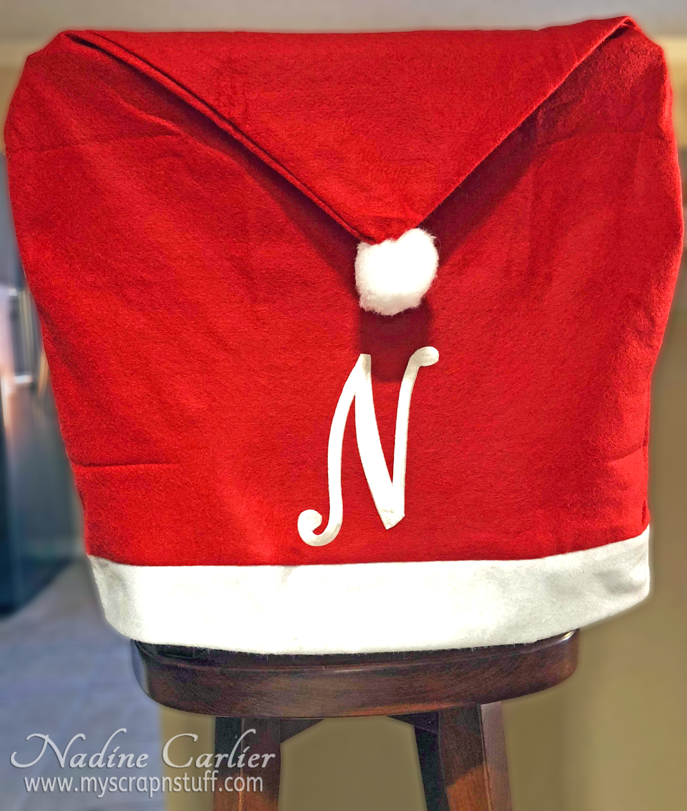 Santa Hat Chair Cover with Joy Nadine Carlier