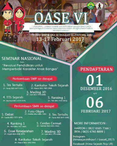 Lomba Olimpiade Sejarah Dari Hima Sejarah Fkip Universitas Riau Info Lomba 2021 Terbaru