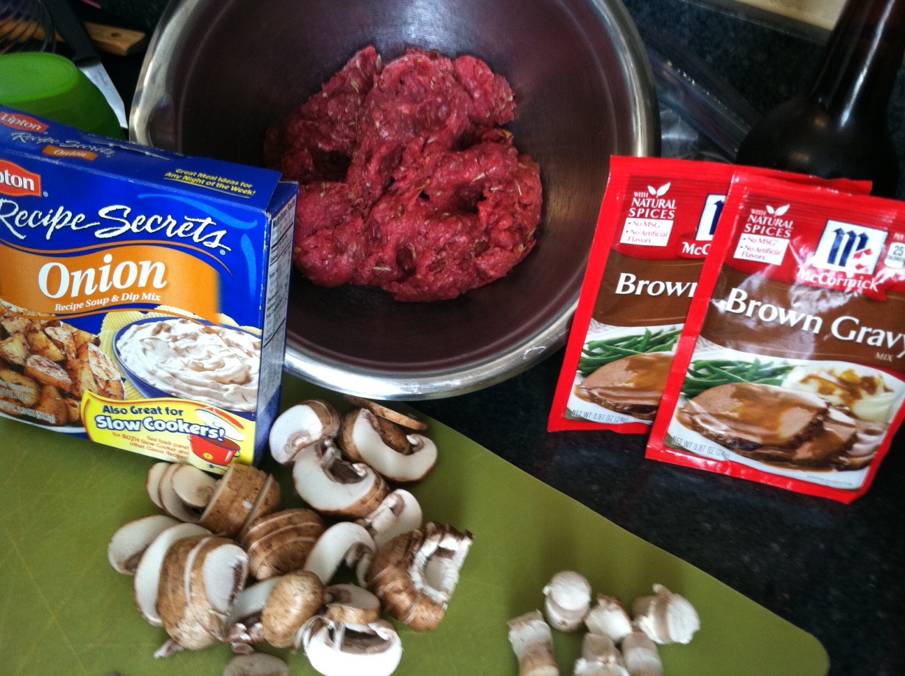 Mom in a crunch! Beef with Brown gravy