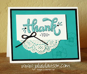 Stampin' Up! Color Me Happy Thank You Card with Stampin' Blends ~ www.juliedavison.com