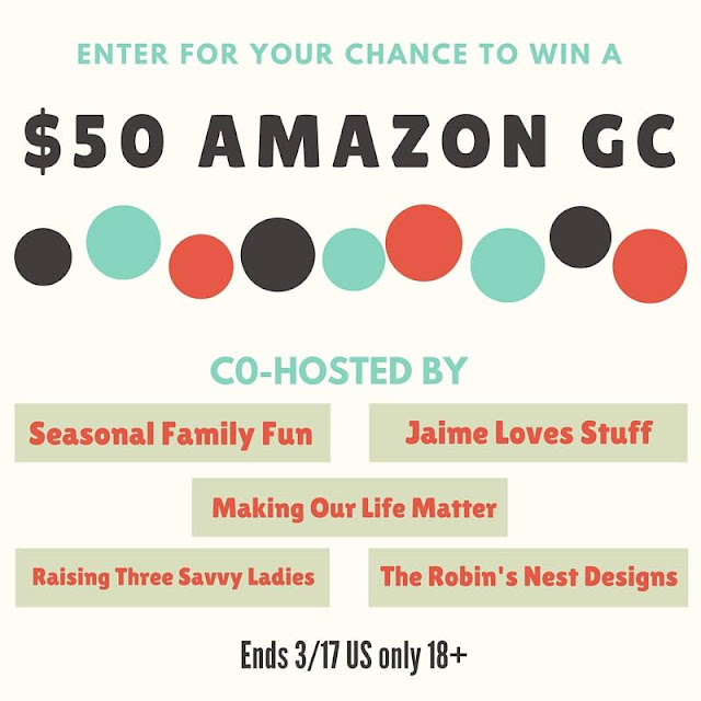 Enter to win: $50 Amazon Gift Card Ends March 17th