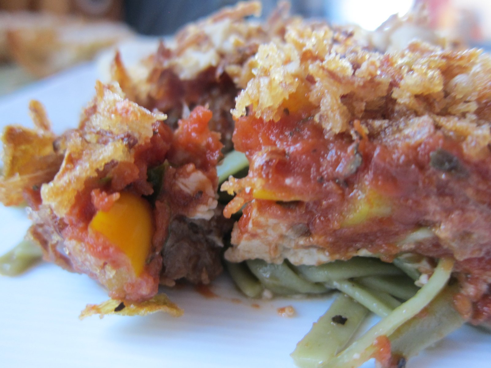 WholeFoodVegan Spinach Fettuccine Bake with Cheesy Garlic Focaccia Bread