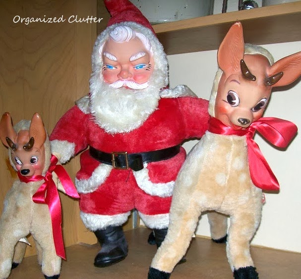 1959 Santa & Reindeer Columbia Toys www.organizedclutterqueen.blogspot.com