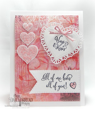 Our Daily Bread Designs Stamp Sets: Hugs and Kisses, To My Favorite, Custom Dies: Tulip Heart, Layering Hearts, Circle Ornaments, Double Stitched Pennant Flags, Double Stitched Rectangles, Paper Collection:Heart and Sou