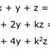 (UECE 2019) Os valores de k para os quais x = y = z = 0 seja a única solução do sistema