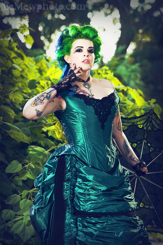 Green Black Gothic Steampunk Victorian Wedding Dresses | Handmade ...