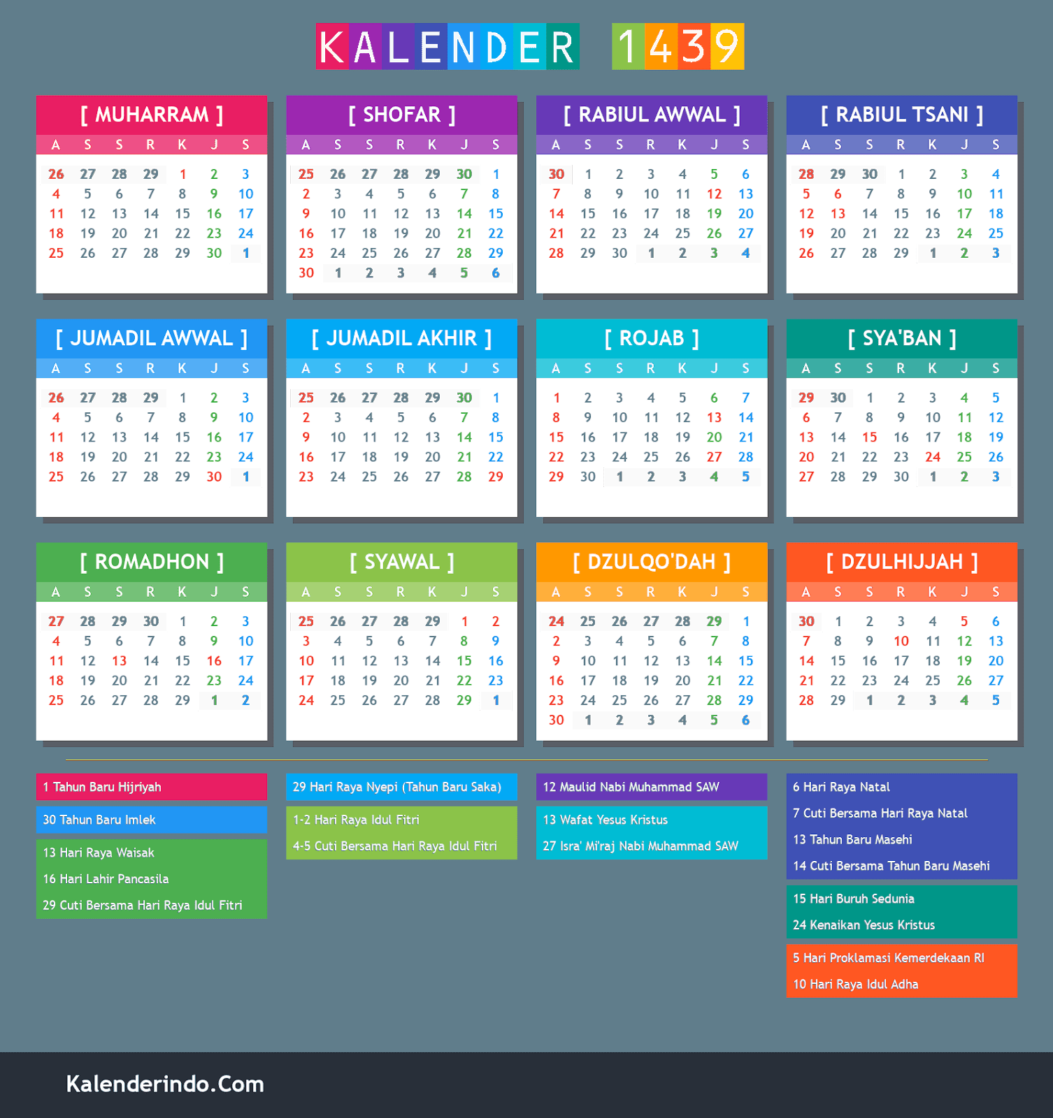 Kalender Hijriyah Online 1439