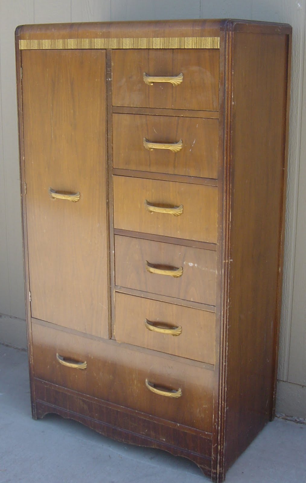 The Backyard Boutique by Five to Nine Furnishings Vintage Tall Boy Waterfall Dresser