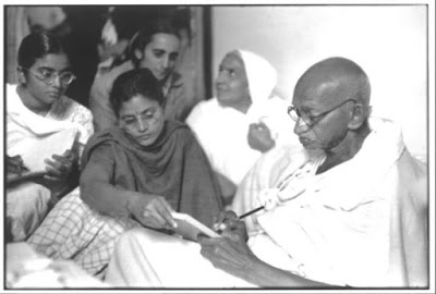 Madhu ben and Mahatma Gandhi