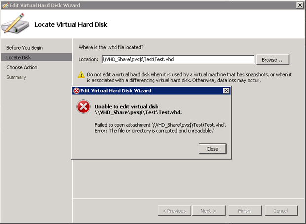 Failed to open directory