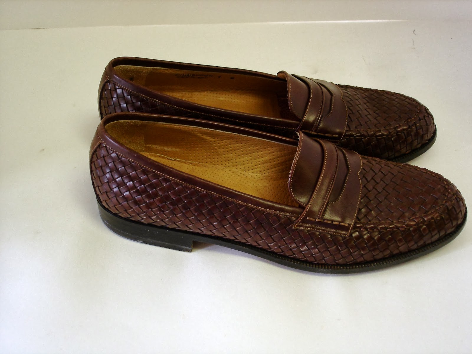 mens leather woven loafers