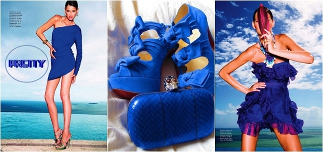 cobalt blue shoes and mini dresses