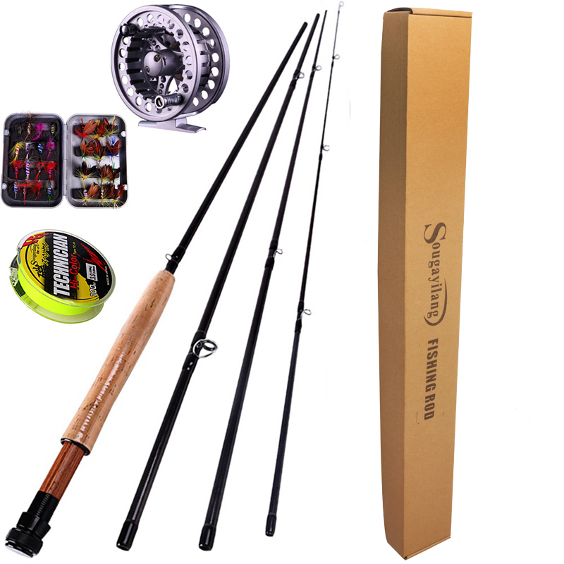 Крутые товары с AliExpress Sougayialng 8.86FT 5/6 Fly Fishing Rod Set 2.7M Fly Rod and Fly