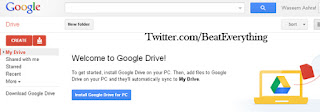 After successful log in to google drive