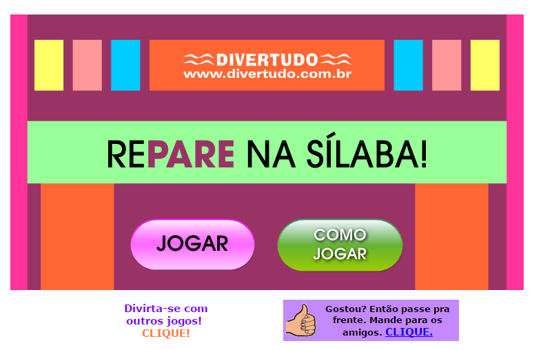 Site infantil desenvolve gratuitamente jogos sugeridos por