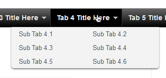 Horizontal menu with sub-tabs in two columns for Blogger