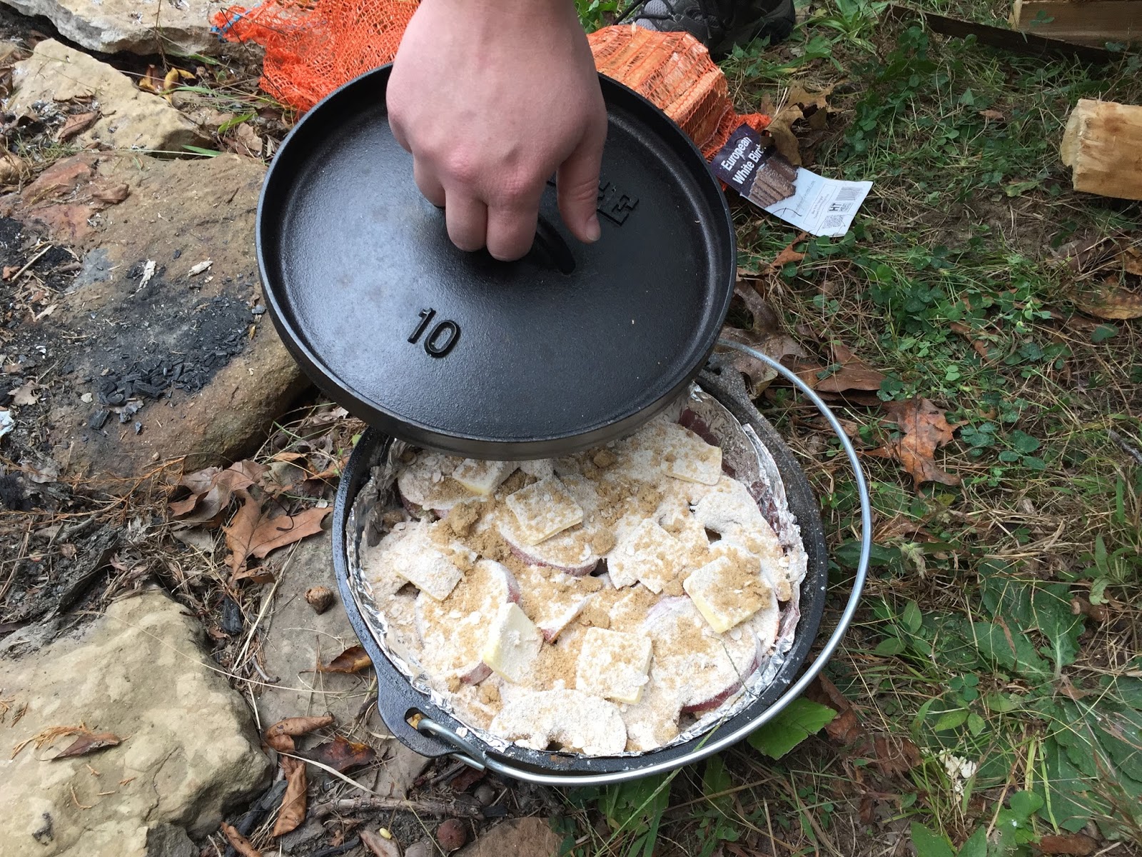 HAPPY AS A KLAMM Campfire Dutch Oven Apple Crisp