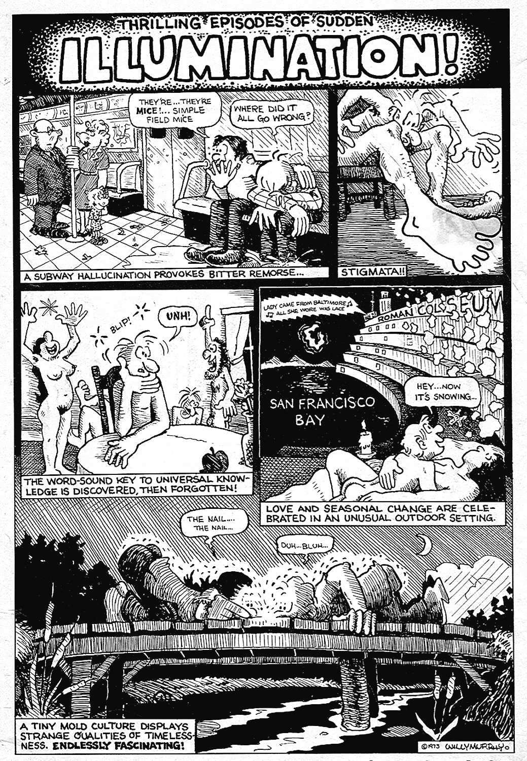 Willy Murphy comic A Willy Murphy comic, Thrilling Episodes of Sudden Illumination, LSD comic