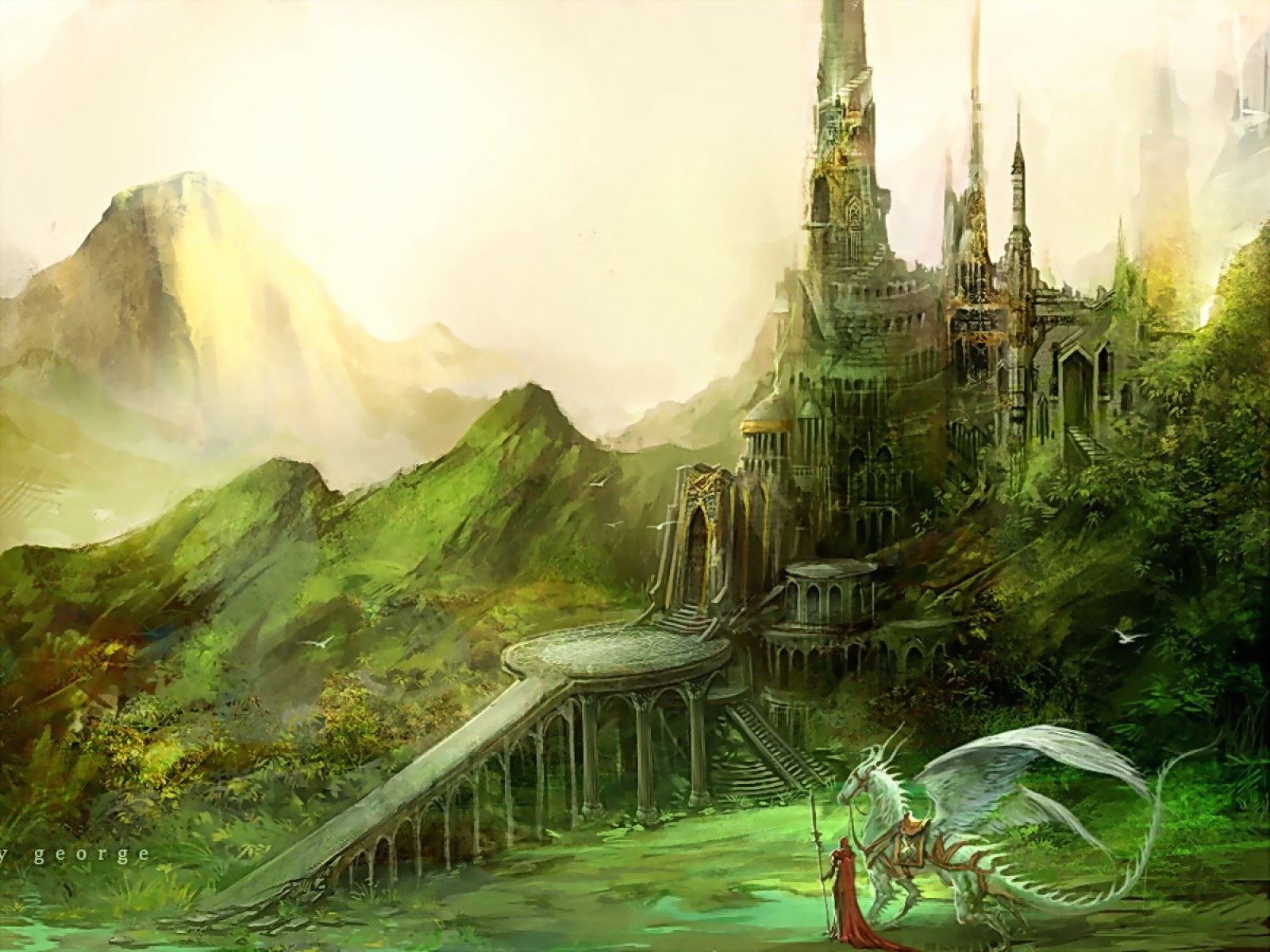 Fantasy world 3. Пейзажи в стиле фэнтези. Фантастический мир. Фантастические миры. Замок фэнтези.