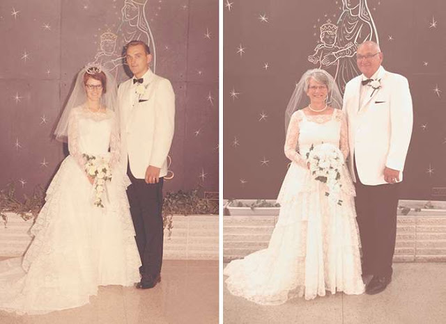 Casais que recriaram a mesma foto, o antes e hoje elfandarilha