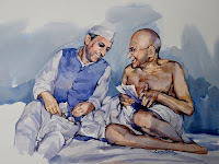 A water colour painting by Sadhu Aliyur