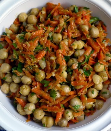 chickpea carrot parsley salad with herb vinaigrette