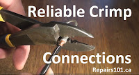 creating a crimp connection using terminal pliers