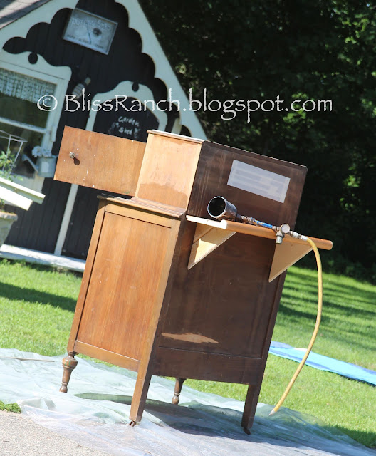 Antique Dresser Becomes Portable Patio Bar, Bliss-Ranch.com