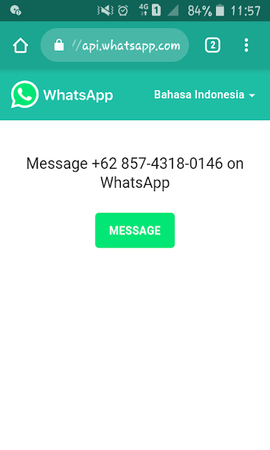 Cara mengirim pesan whatsapp tanpa menyimpan nomor