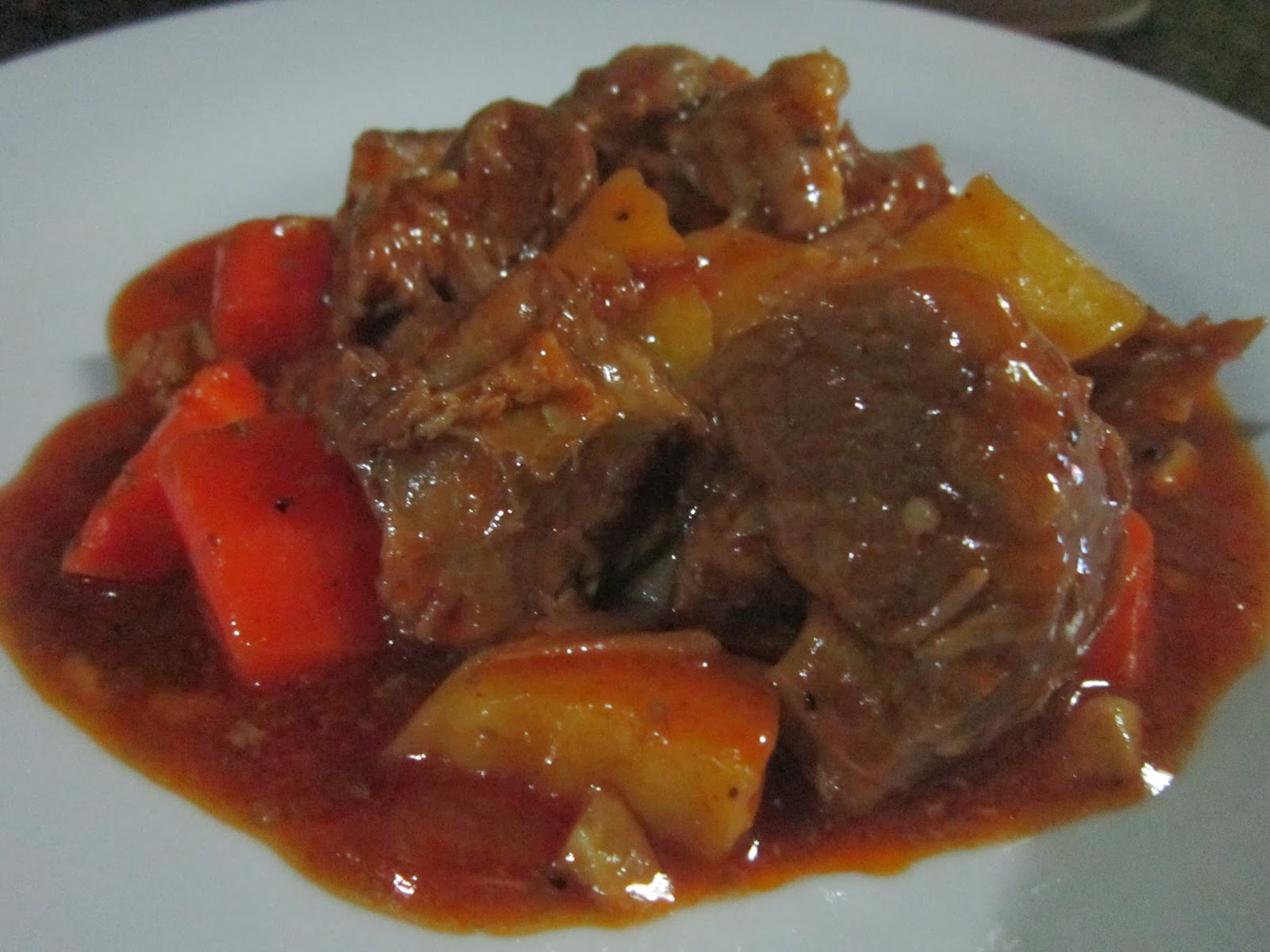 BEEF STEW in 3 CHEESE SPAGHETTI SAUCE