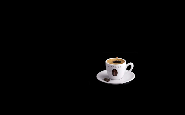 White Coffee Cup on Black Background Black-White Wallpaper hd
