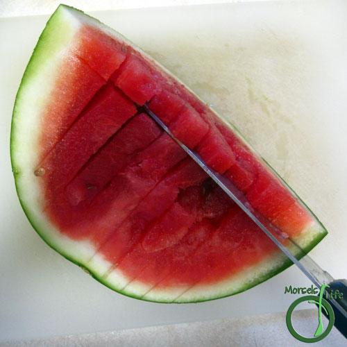 Morsels of Life - How to Cut a Watermelon Step 5 - Make slices in the other direction.