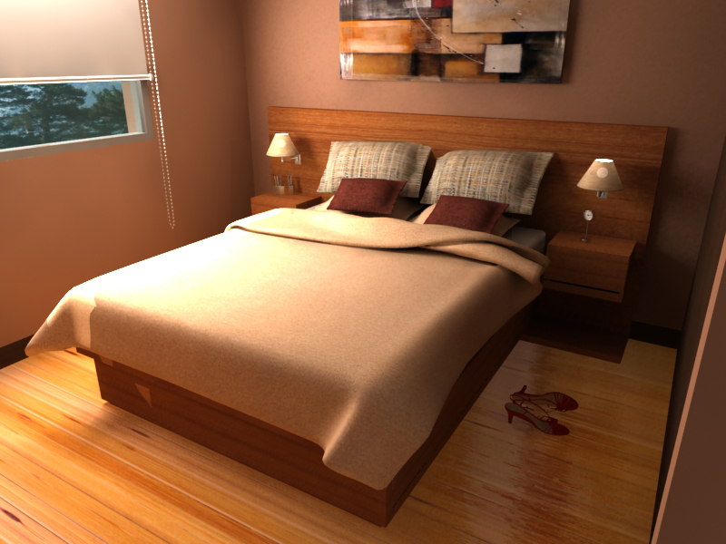 Grafica 3D: Dormitorio y Mueble TV