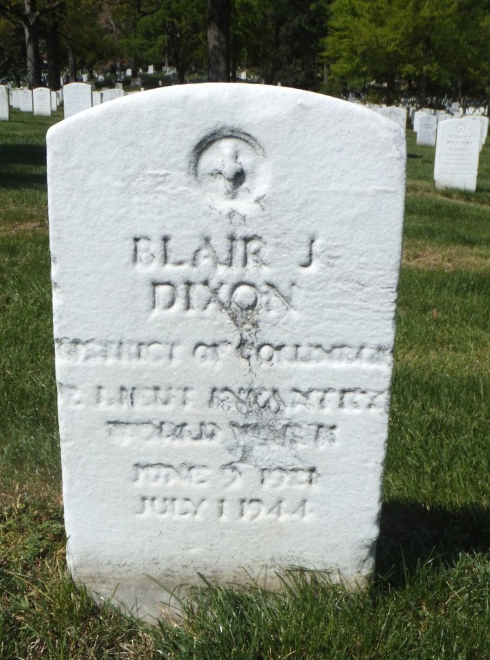 116th Infantry Regiment Roll of Honor 2LT Blair Jennings Dixon