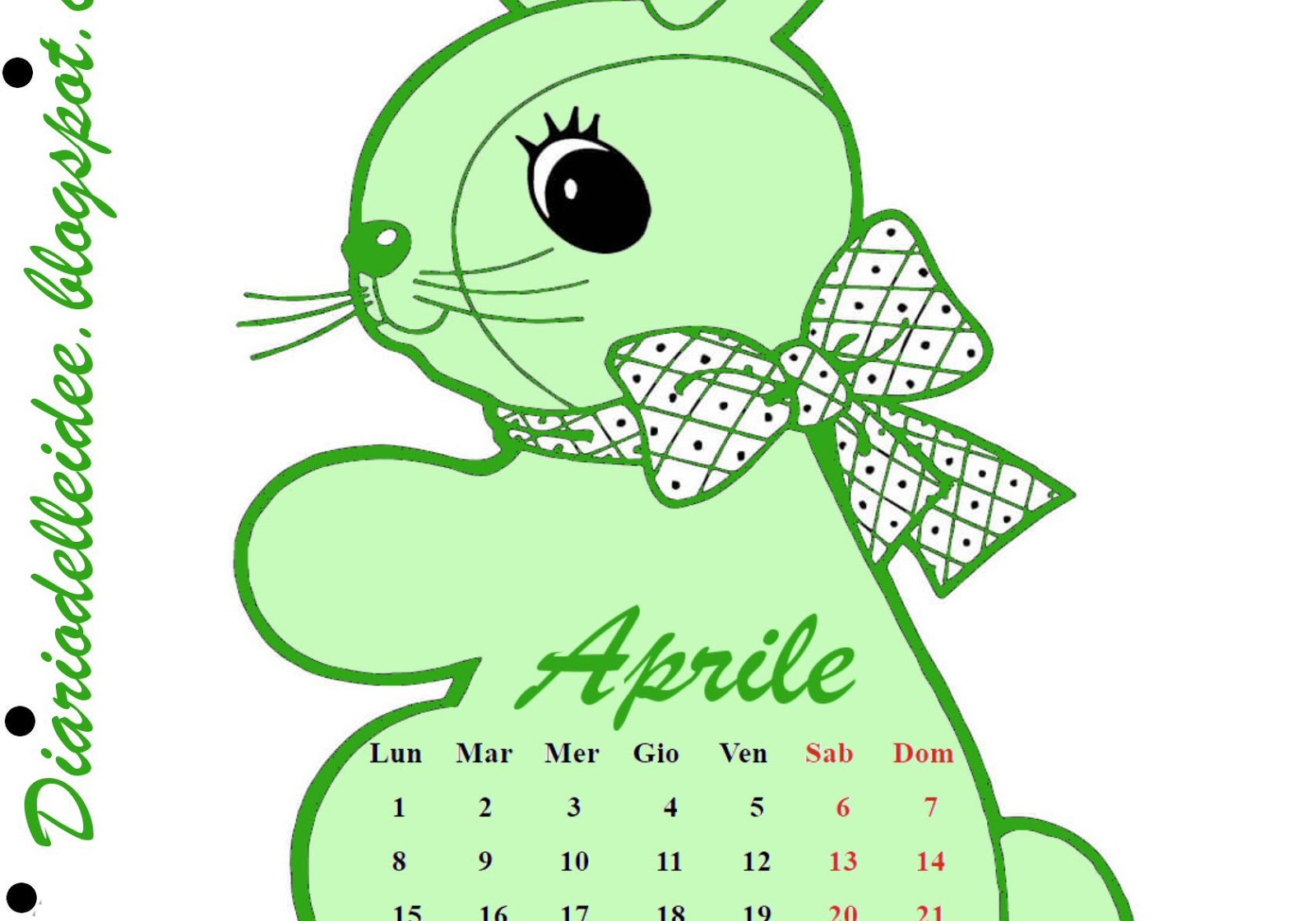 Che Giorno è Il 6 Aprile Diario delle idee : Calendario per agende mese di aprile