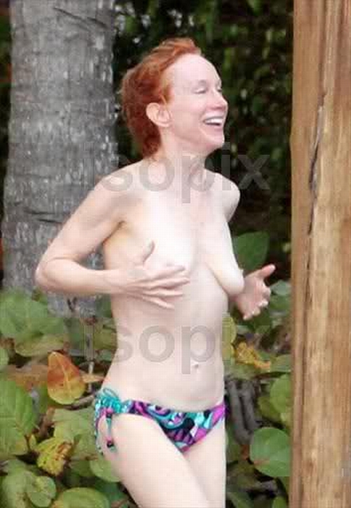 Comedian Kathy Griffin Dances Topless In Miami.